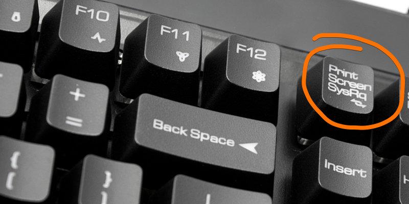 Кнопка Print Screen на стандартній клавіатурі для Windows
