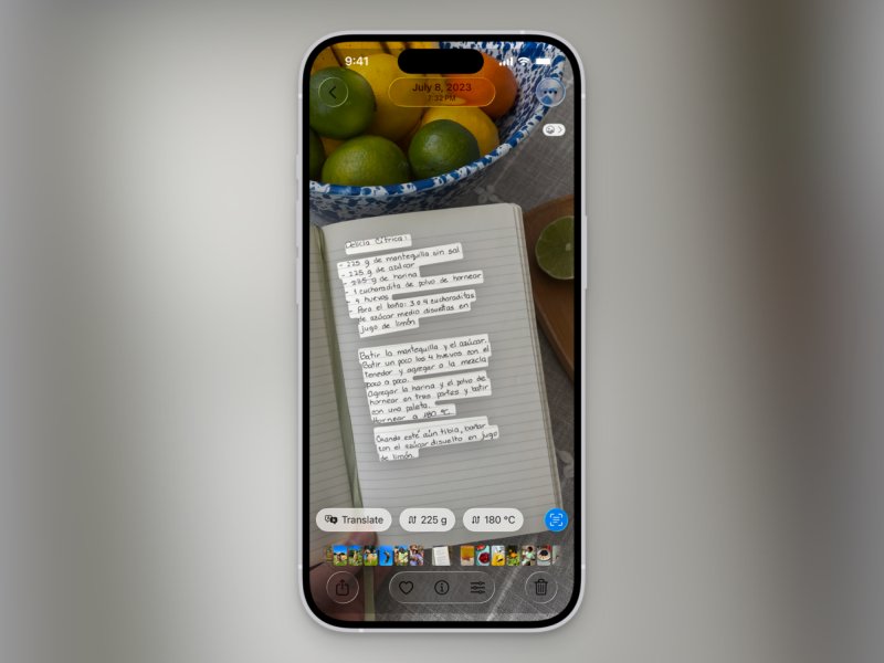 Live Text підсвічує рукописний текст на фото в iPhone